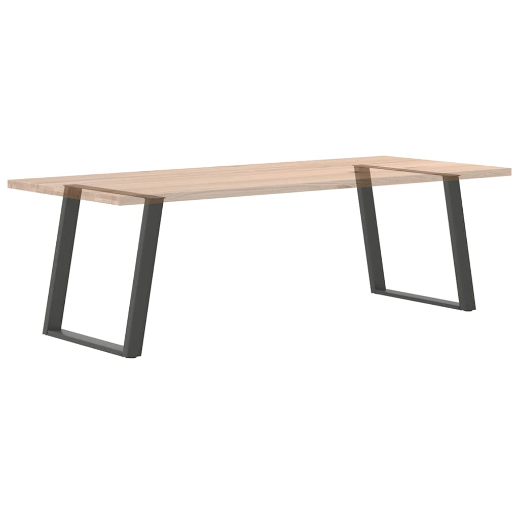 spisebordsben U-formet 2 stk. antracit 80x(72-73) cm stål