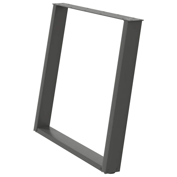 spisebordsben U-formet 2 stk. antracit 90x(72-73) cm stål
