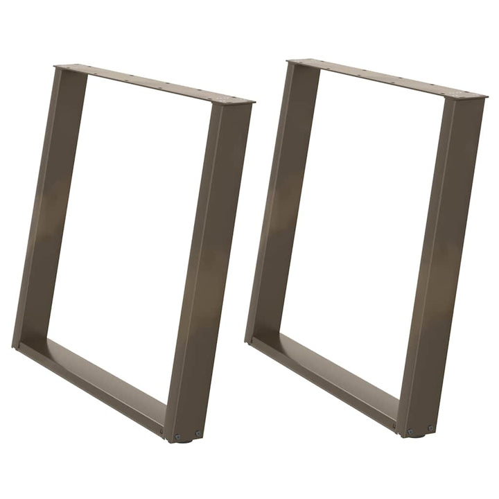 spisebordsben U-formet 2 stk. naturstål 100x(72-73) cm stål