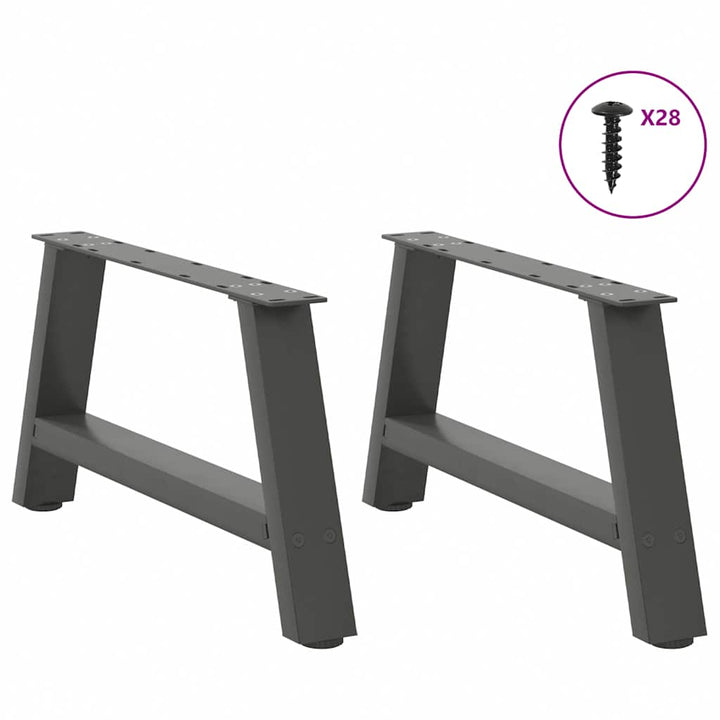 sofabordsben A-formet 2 stk. antracit 60x(30-31) cm stål