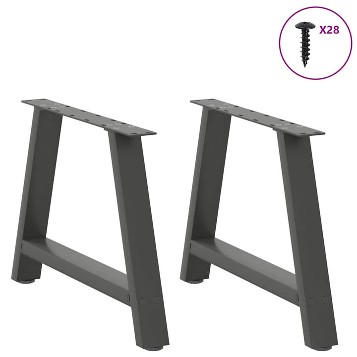 sofabordsben A-formet 2 stk. antracit 70x(42-43) cm stål