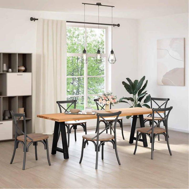 spisebordsben A-formet 2 stk. sort 50x(72-73) cm stål