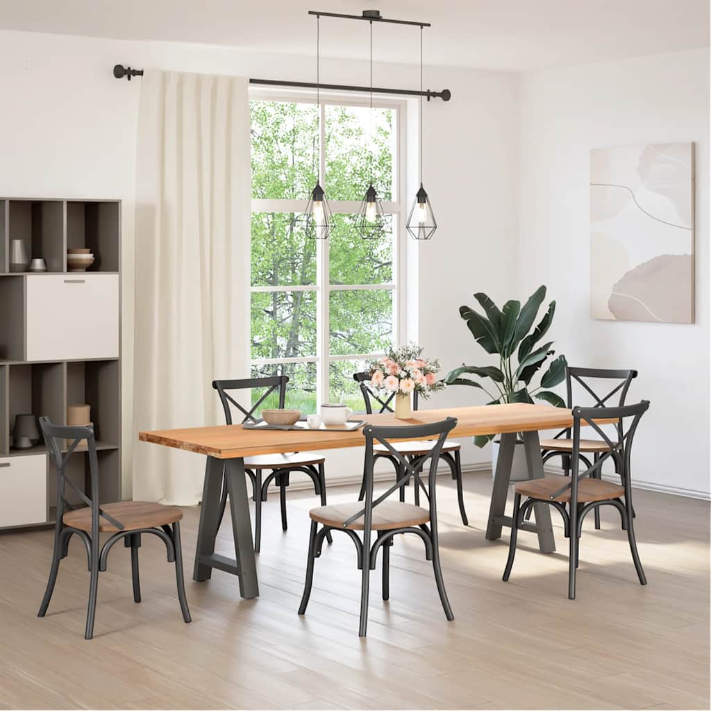 spisebordsben A-formet 2 stk. antracit 50x(72-73) cm stål
