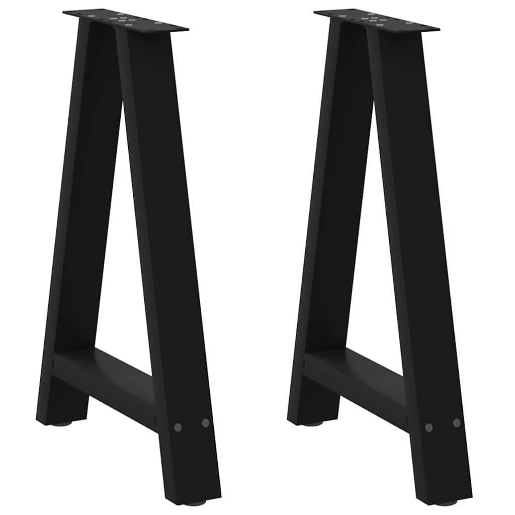 spisebordsben A-formet 2 stk. sort 60 x (72-73) cm stål