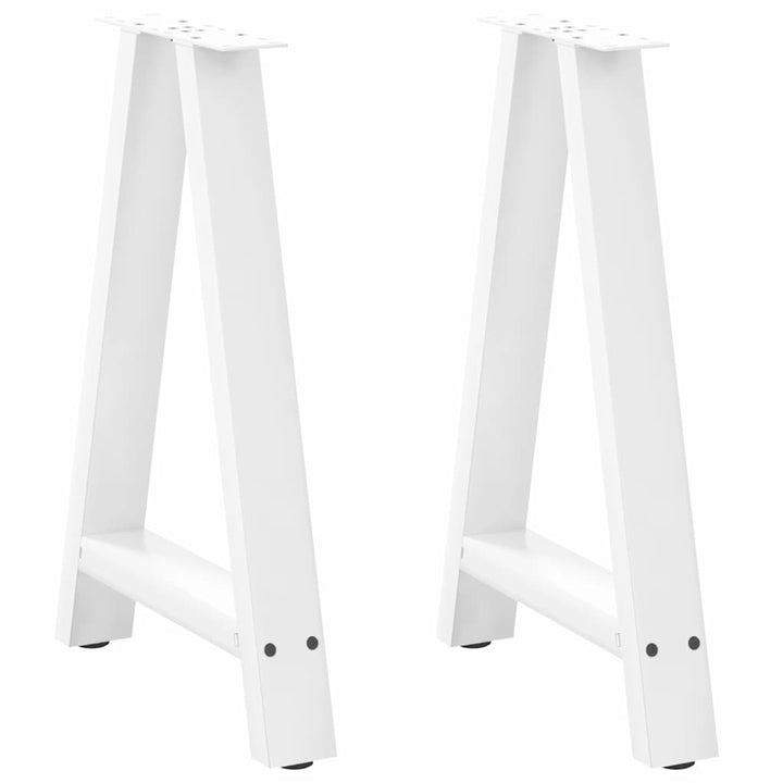 spisebordsben A-formet 2 stk. hvid 60 x (72-73) cm stål