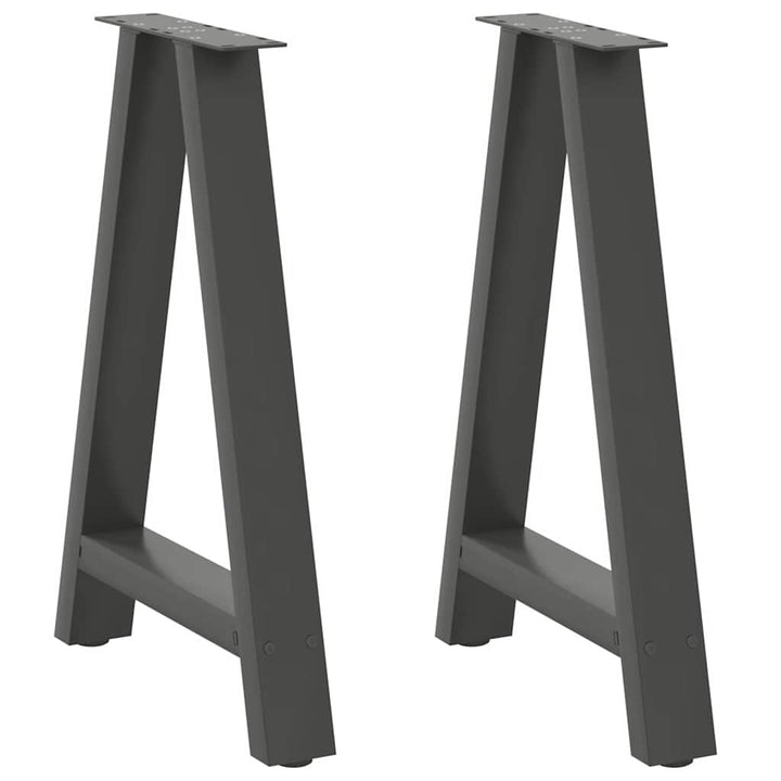 spisebordsben A-formet 2 stk. antracit 60 x (72-73) cm stål