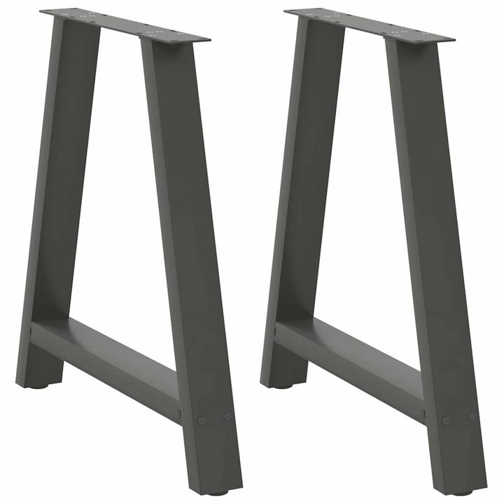 spisebordsben A-formet 2 stk. antracit 80x(72-73) cm stål