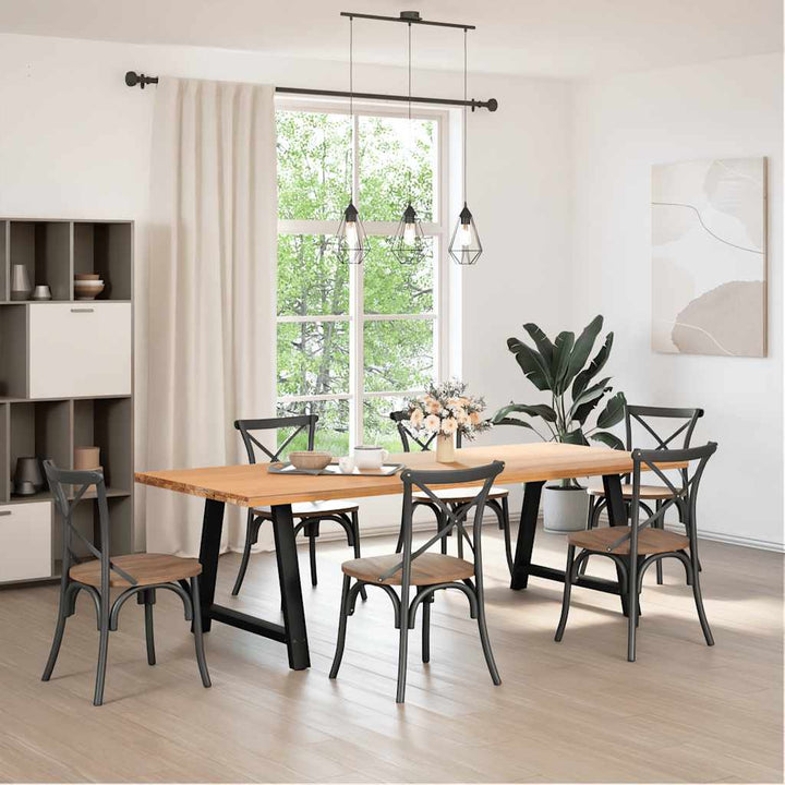 spisebordsben A-formet 2 stk. sort 100x(72-73) cm stål