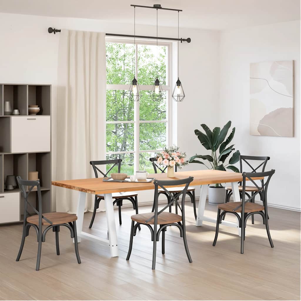 spisebordsben A-formet 2 stk. hvid 100x(72-73) cm stål