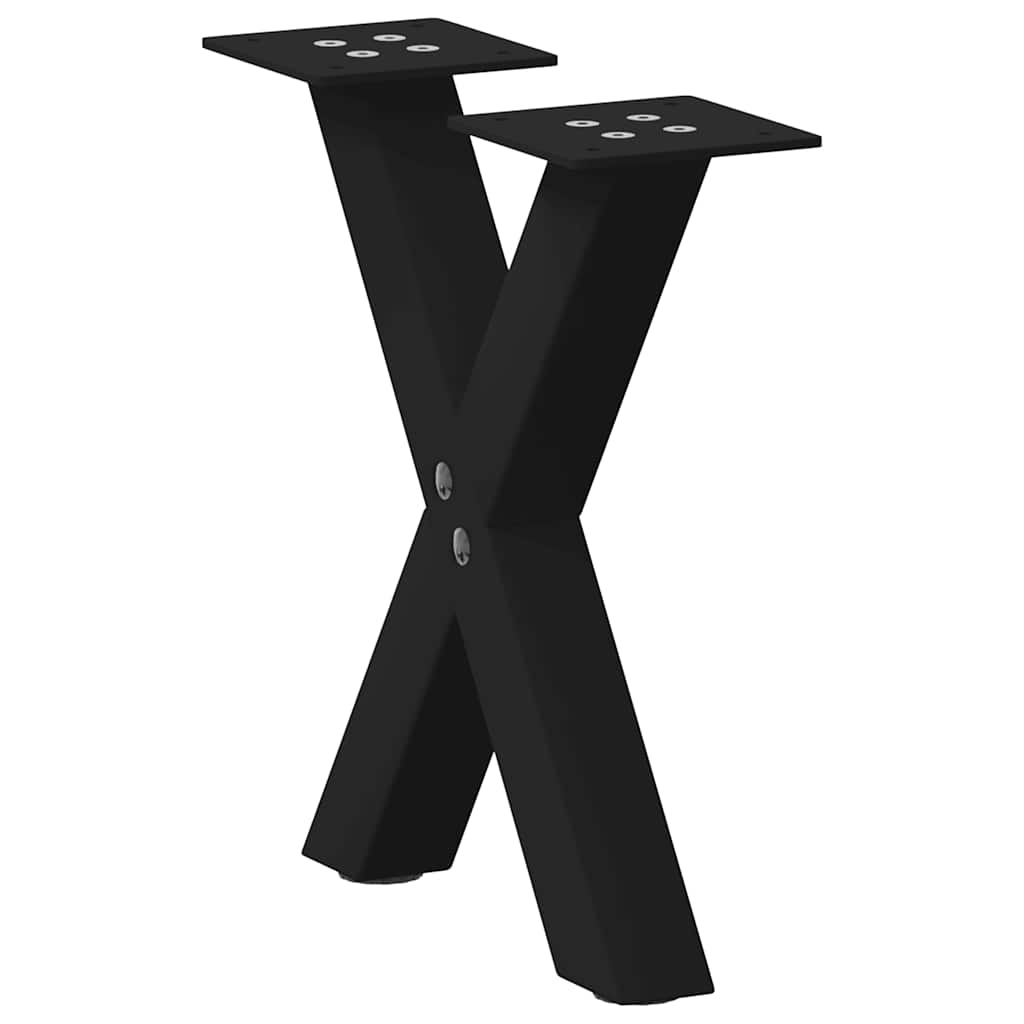 sofabordsben X-formet 2 stk. sort 30x(30-31) cm stål