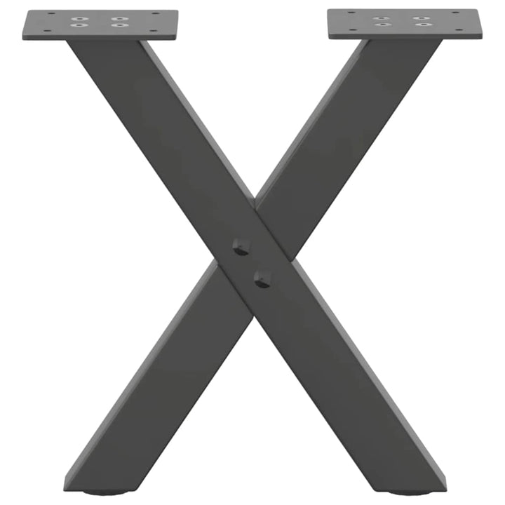 sofabordsben X-formet 2 stk. antracit 30x(30-31) cm stål