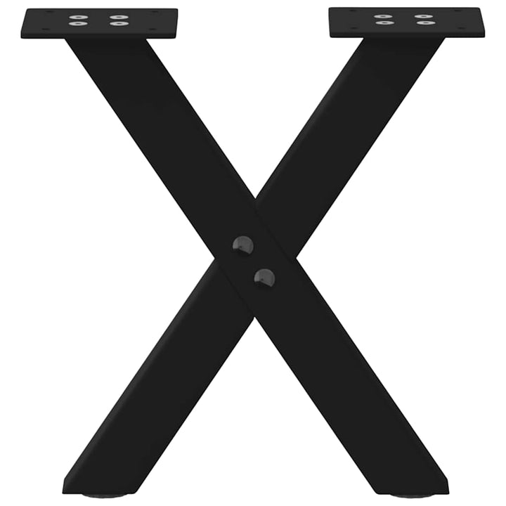 sofabordsben X-formet 2 stk. sort 37x(30-31) cm stål