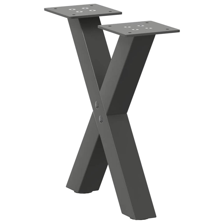 sofabordsben X-formet 2 stk. antracit 37x(30-31) cm stål