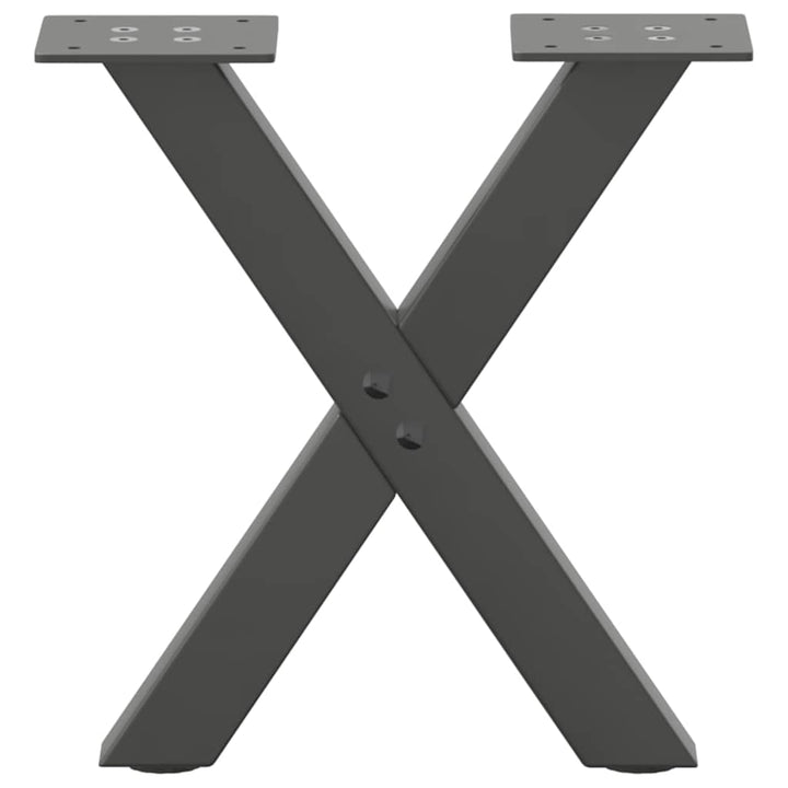 sofabordsben X-formet 2 stk. antracit 37x(30-31) cm stål