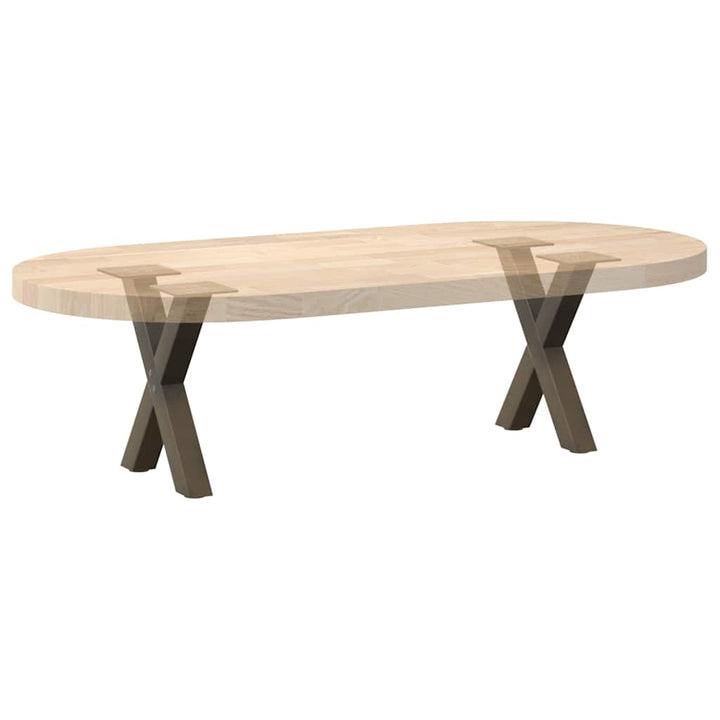 sofabordsben X-formet 2 stk. naturstål 37x(30-31) cm stål