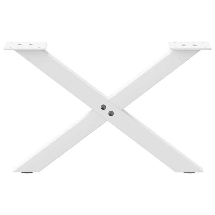 sofabordsben X-formet 2 stk. hvid 50x(30-31) cm stål