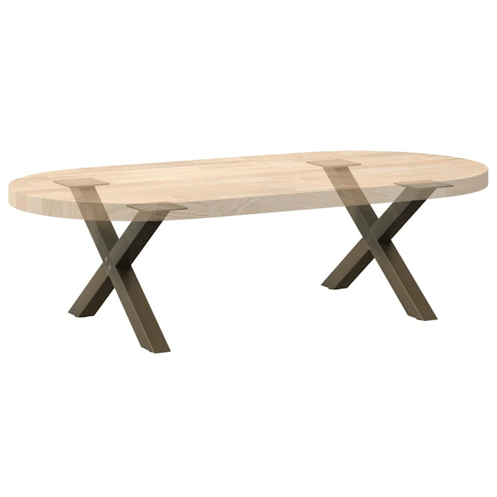 sofabordsben X-formet 2 stk. naturstål 50x(30-31) cm stål