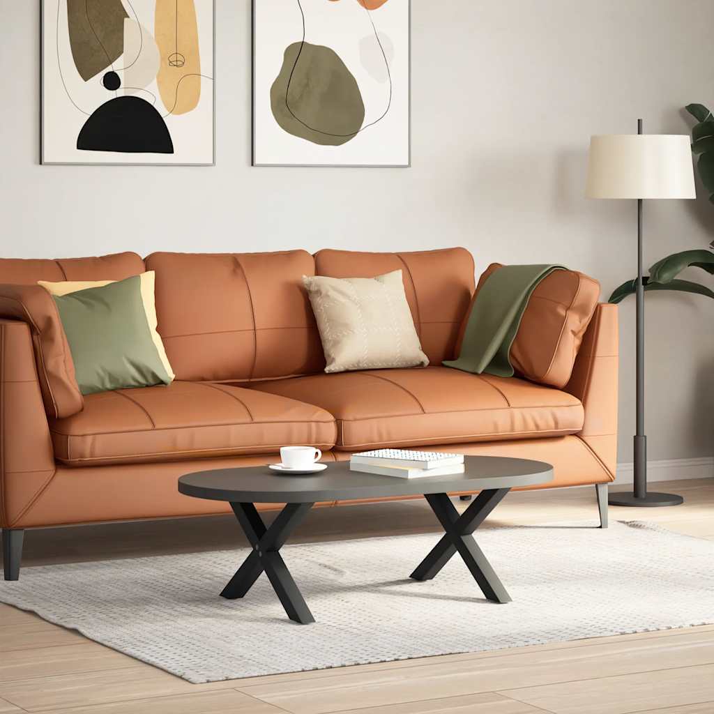 sofabordsben X-formet 2 stk. sort 60 x (30-31) cm stål