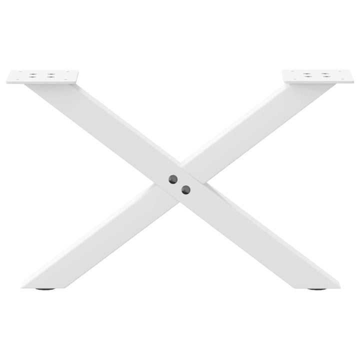 sofabordsben X-formet 2 stk. hvid 60x(30-31) cm stål