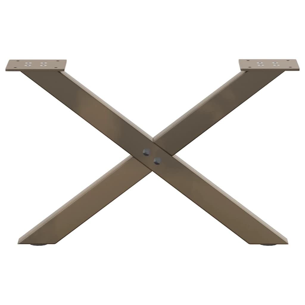 sofabordsben X-formet 2 stk. naturstål 60x(30-31) cm stål
