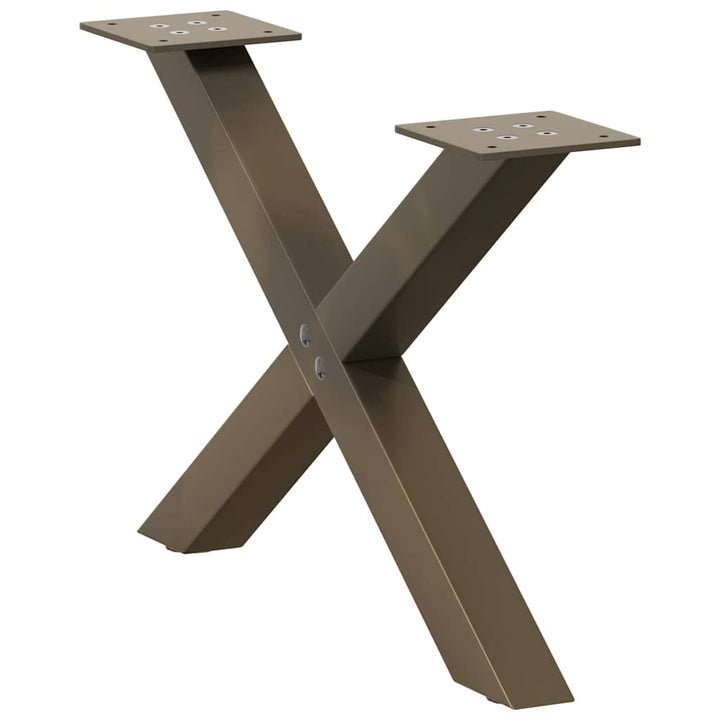sofabordsben X-formet 2 stk. naturstål 60x(30-31) cm stål