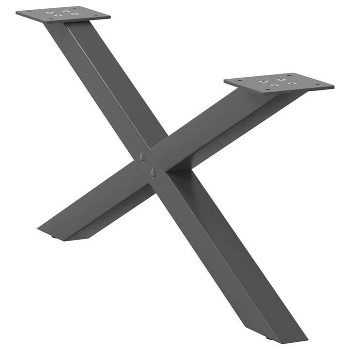 sofabordsben X-formet 2 stk. antracit 70x(30-31) cm stål