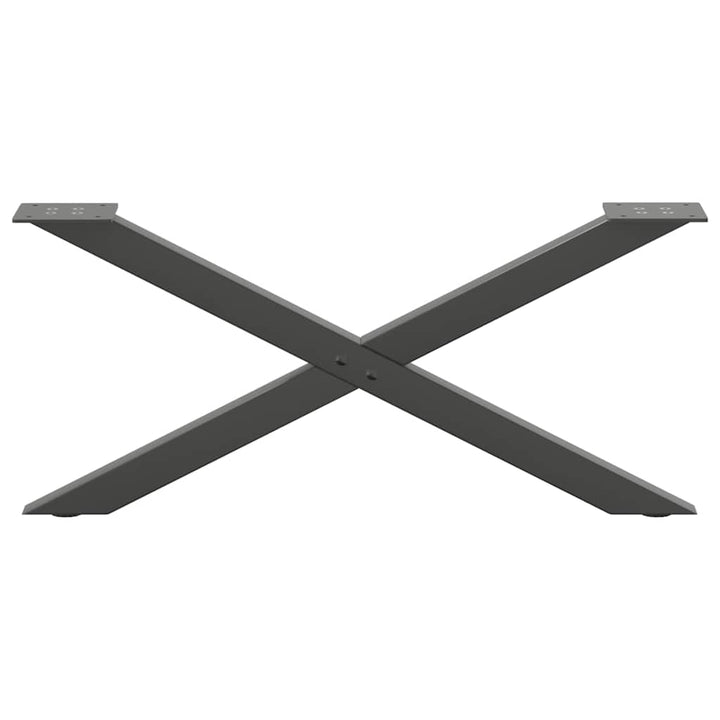 sofabordsben X-formet 2 stk. antracit 70x(30-31) cm stål