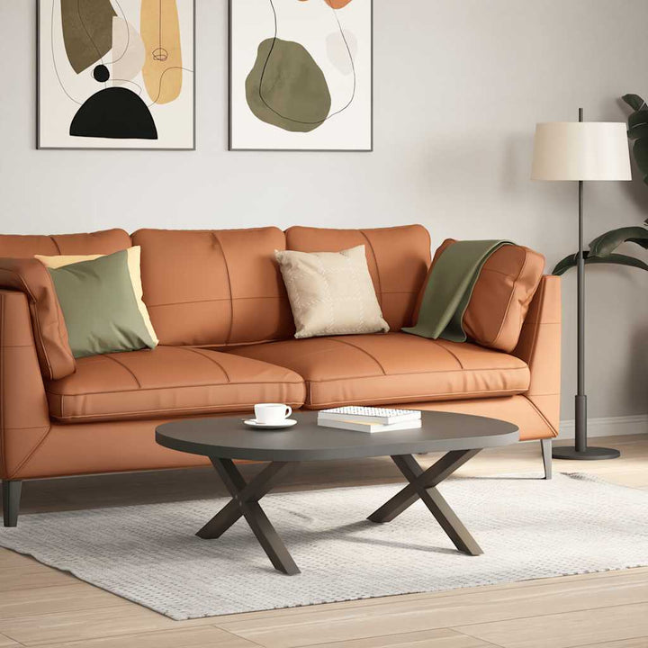 sofabordsben X-formet 2 stk. naturstål 70x(30-31) cm stål