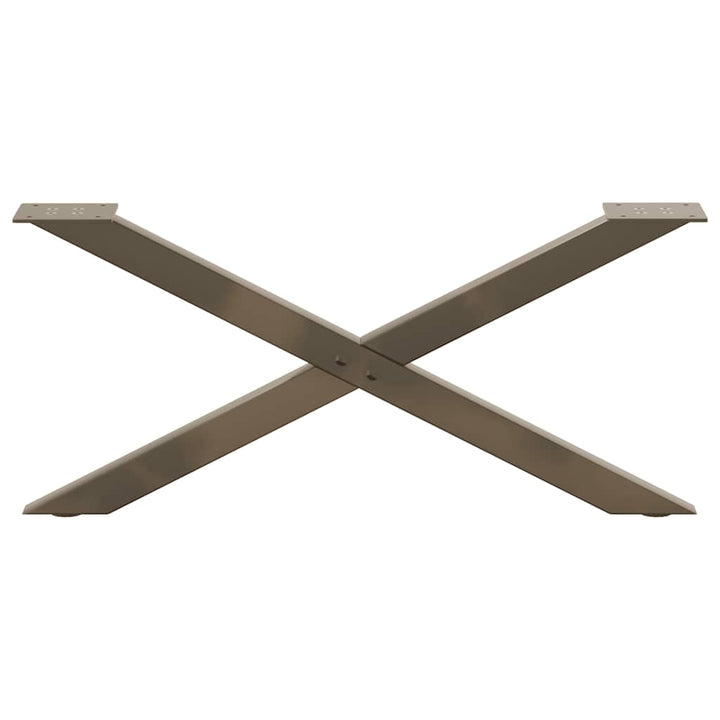sofabordsben X-formet 2 stk. naturstål 70x(30-31) cm stål