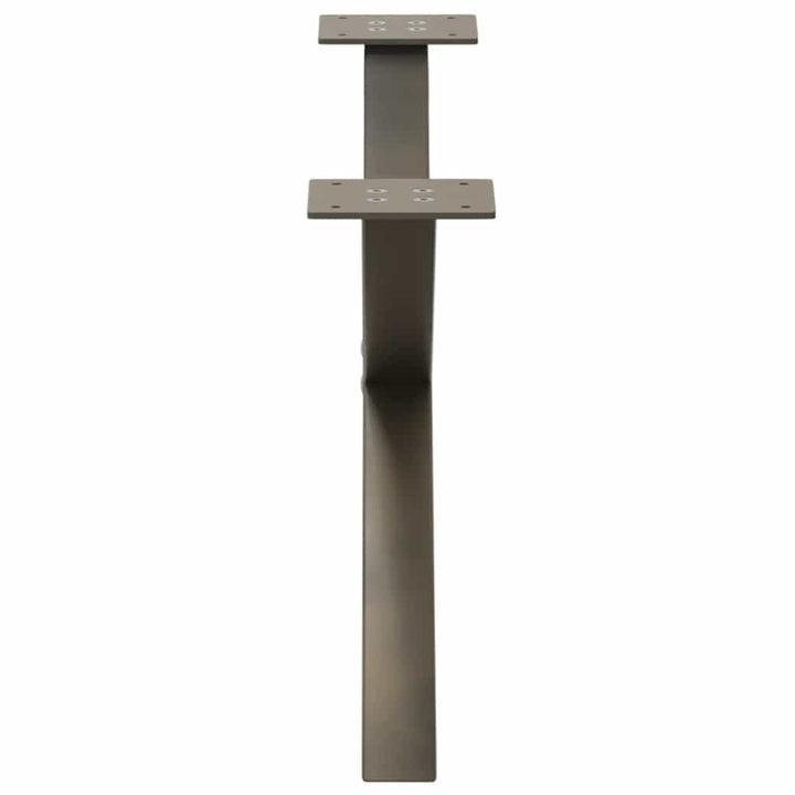 sofabordsben X-formet 2 stk. naturstål 70x(30-31) cm stål