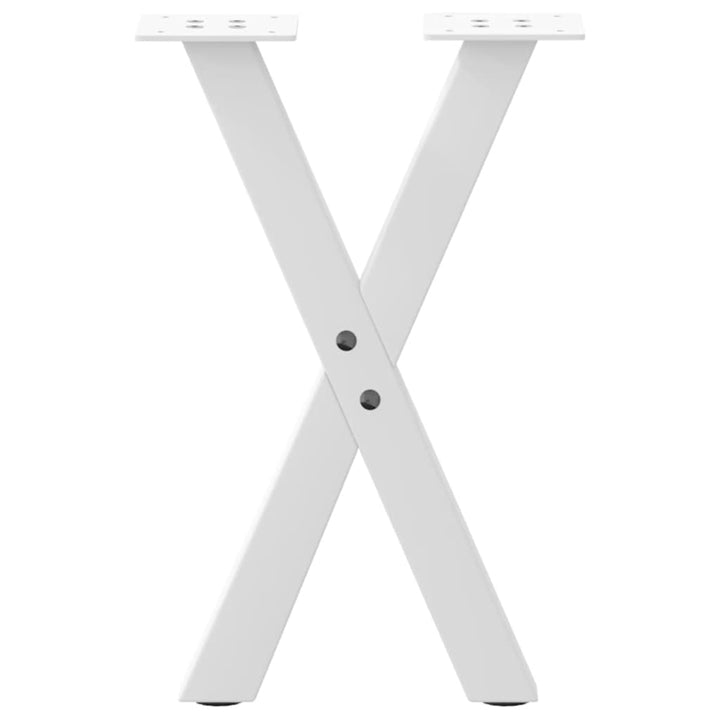 sofabordsben X-formet 2 stk. hvid 28 x (42-43) cm stål