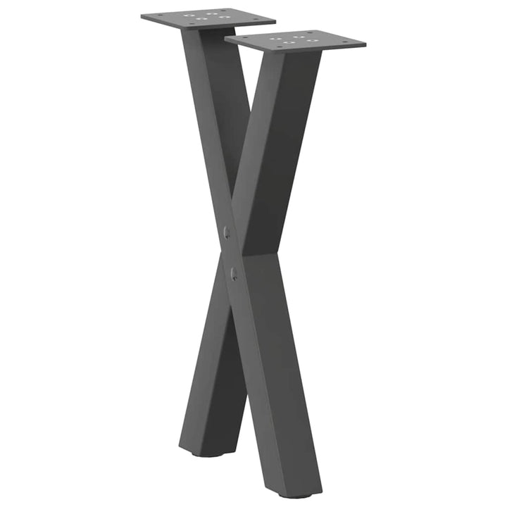 sofabordsben X-formet 2 stk. antracit 28 x (42-43) cm stål