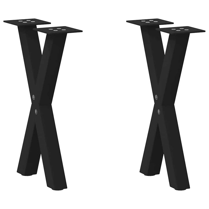 sofabordsben X-formet 2 stk. sort 38 x (42-43) cm stål