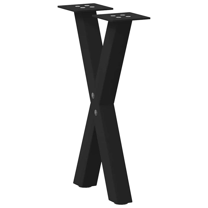 sofabordsben X-formet 2 stk. sort 38 x (42-43) cm stål