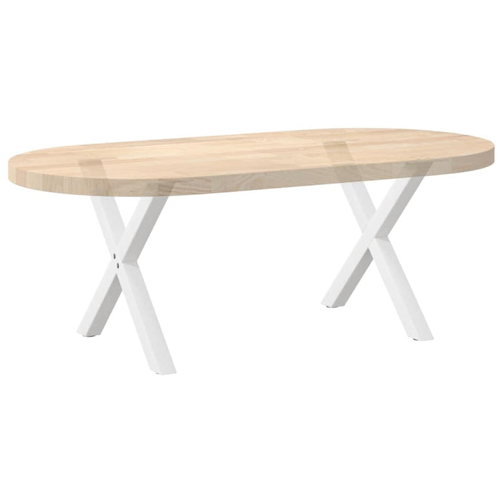 sofabordsben X-formet 2 stk. hvid 50x(42-43) cm stål