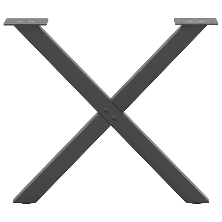 sofabordsben X-formet 2 stk. antracit 50x(42-43) cm stål