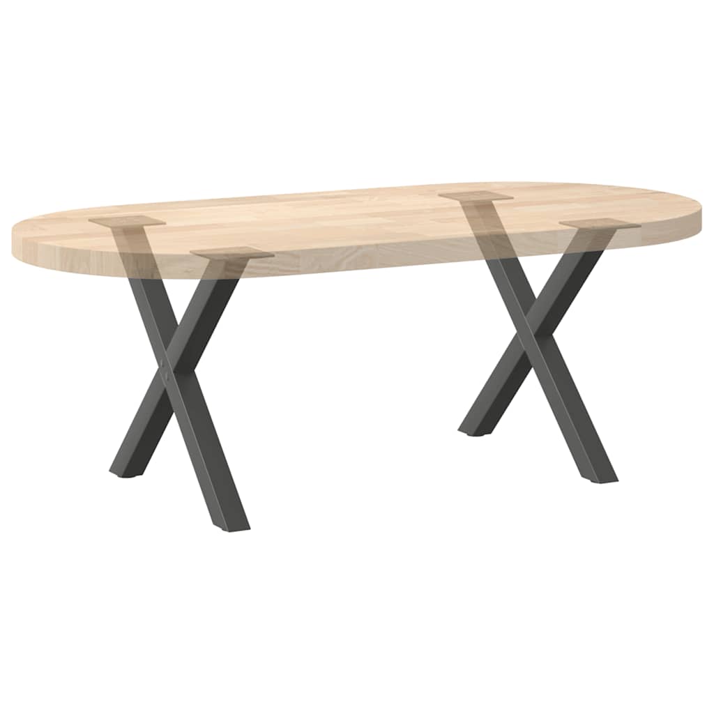 sofabordsben X-formet 2 stk. antracit 50x(42-43) cm stål