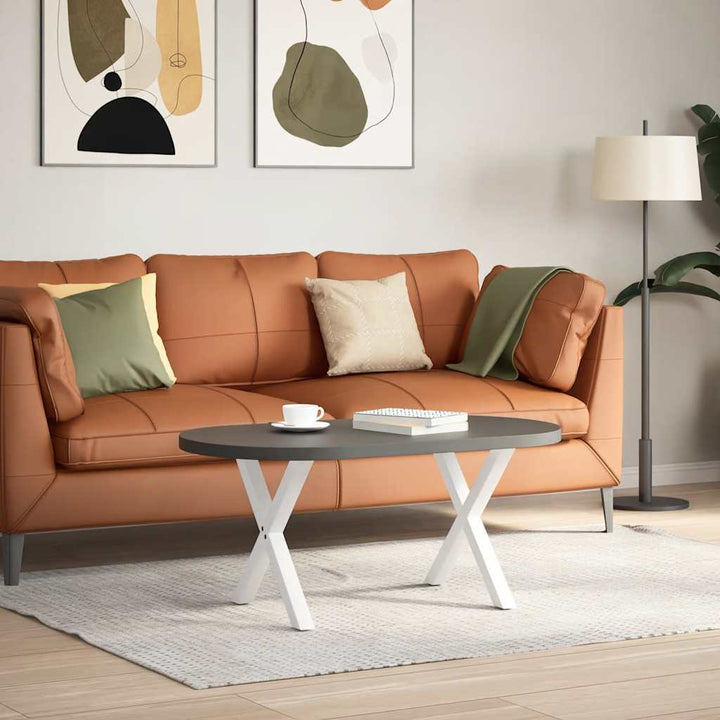 sofabordsben X-formet 2 stk. hvid 60 x (42-43) cm stål