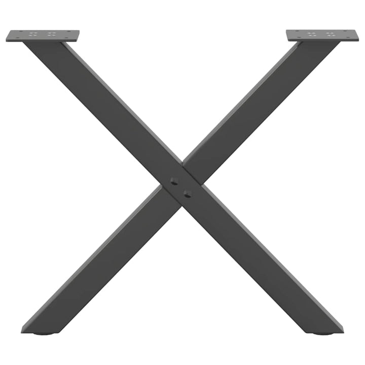 sofabordsben X-formet 2 stk. antracit 60 x (42-43) cm stål
