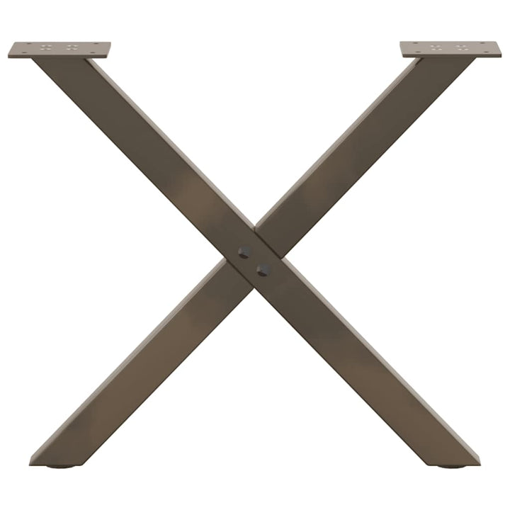 sofabordsben X-formet 2 stk. naturstål 60x(42-43) cm stål