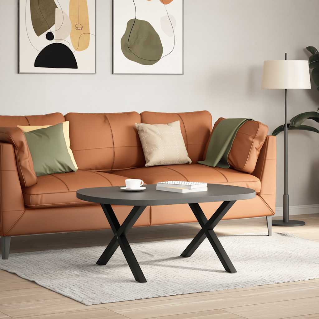sofabordsben X-formet 2 stk. sort 70 x (42-43) cm stål