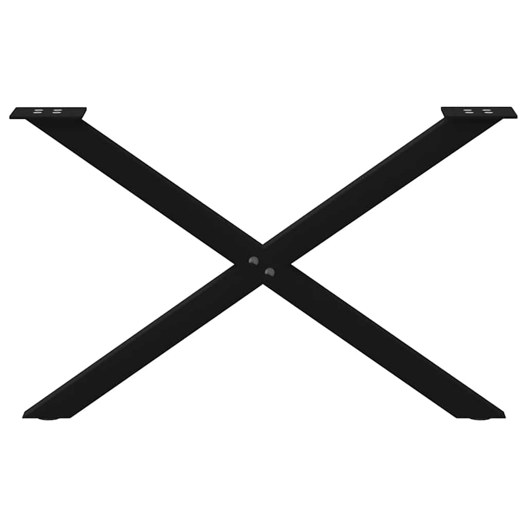 sofabordsben X-formet 2 stk. sort 70 x (42-43) cm stål