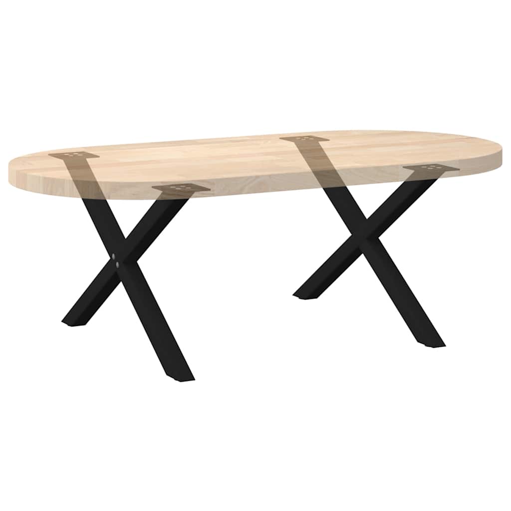 sofabordsben X-formet 2 stk. sort 70 x (42-43) cm stål