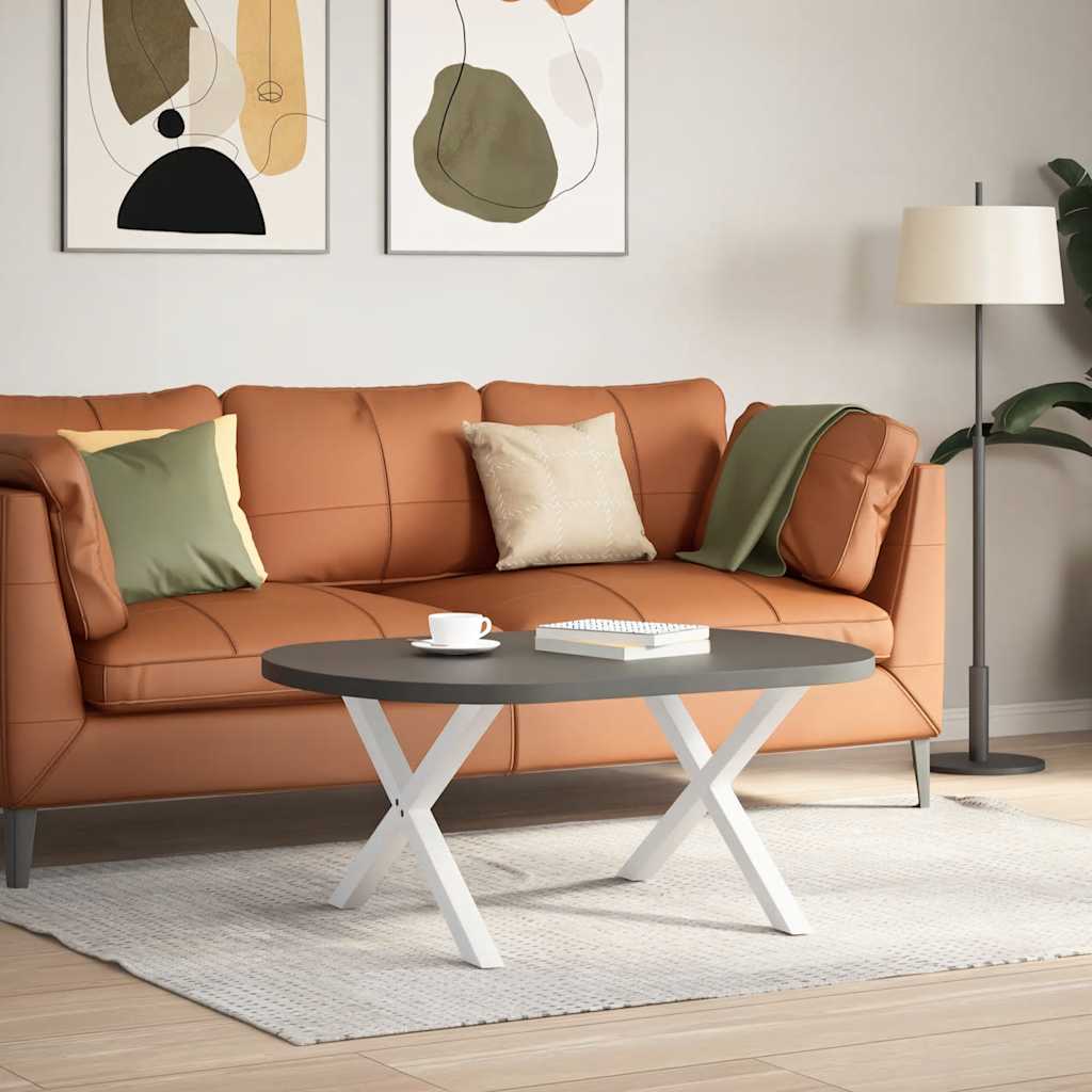 sofabordsben X-formet 2 stk. hvid 70 x (42-43) cm stål