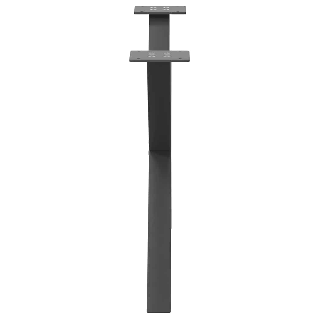 sofabordsben X-formet 2 stk. antracit 70 x (42-43) cm stål