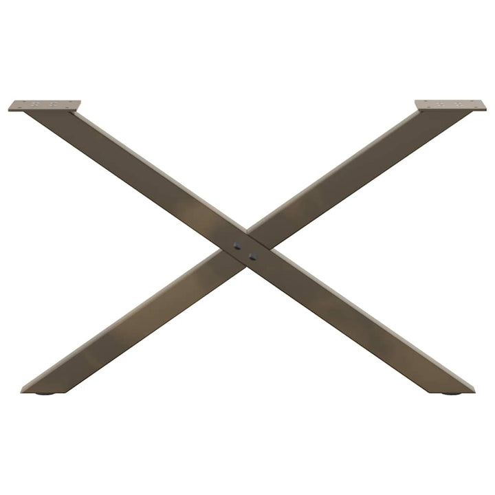 sofabordsben X-formet 2 stk. naturstål 70 x (42-43) cm stål