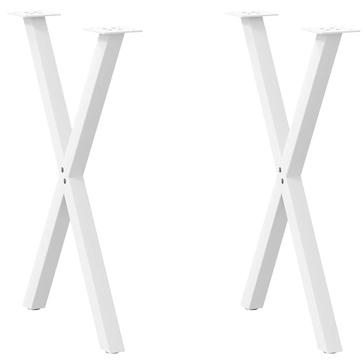 spisebordsben X-formet 2 stk. hvid 50x(72-73) cm stål