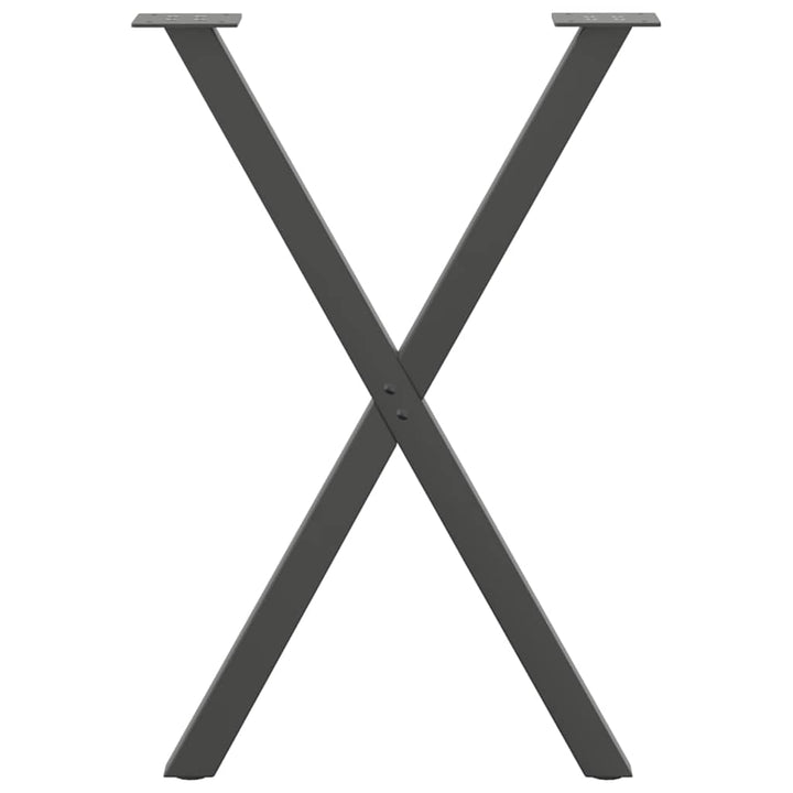 spisebordsben X-formet 2 stk. antracit 50x(72-73) cm stål