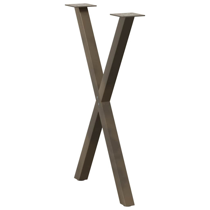 spisebordsben X-formet 2 stk. naturstål 50x(72-73) cm stål