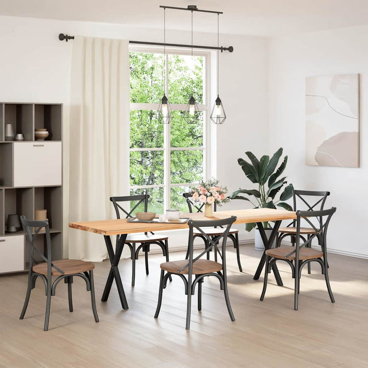 spisebordsben X-formet 2 stk. sort 57 x (72-73) cm stål